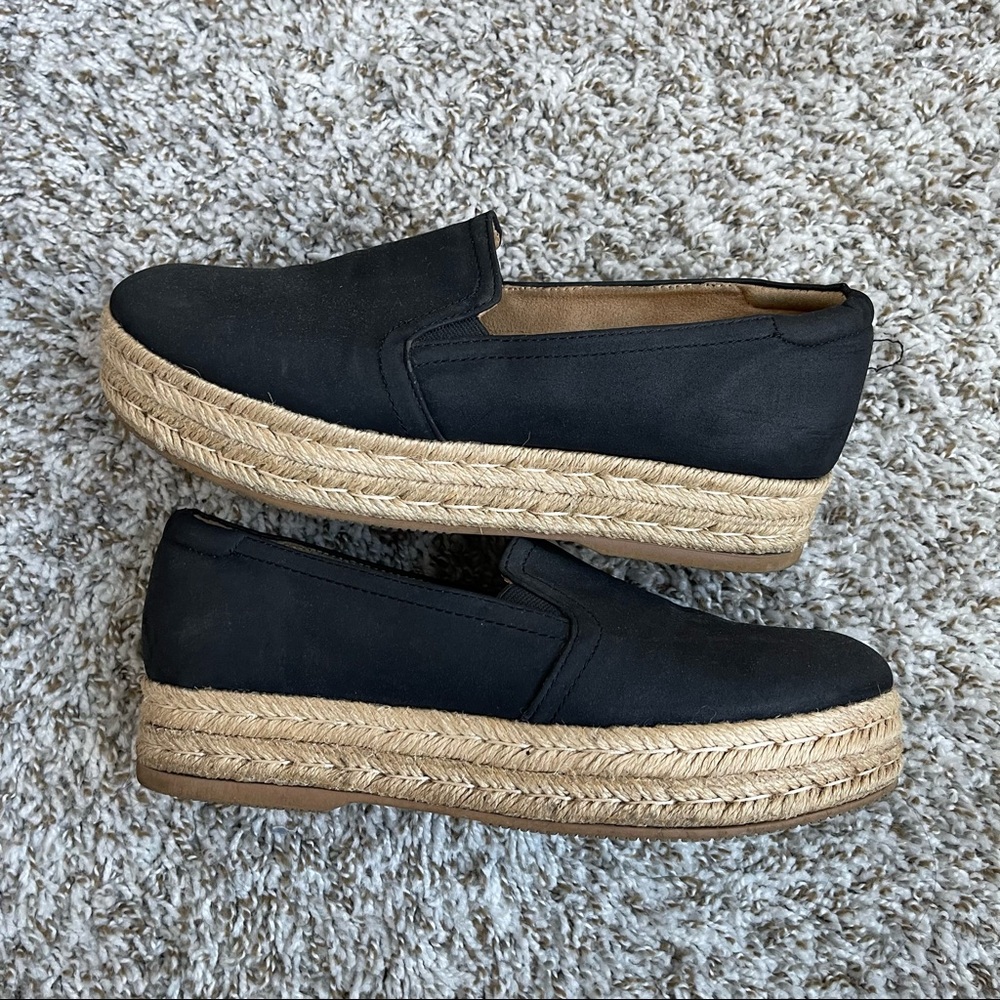 Naturalized Whitley Black Platform Espadrille Slip on Shoes